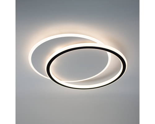 Керована світлодіодна люстра STANDART 80W 2R-ON/OFF-485×410×50-WHITE/BLACK-220-IP20