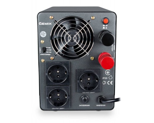 ДБЖ Gemix PSN-1200U LCD, 1200ВА/800Вт, 7/13/18A, 3xEURO Schuko 