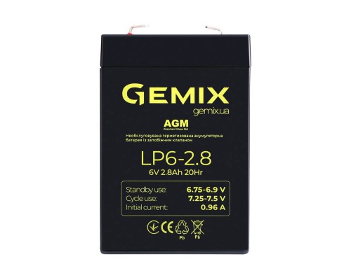 Акумуляторна батарея Gemix LP6-2.8 