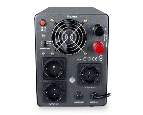 ДБЖ Gemix PSN-800U LCD, 800ВА/480Вт, 7/9/13A, 3xEURO Schuko 