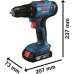 Акумуляторний ударний дриль-шуруповерт Bosch GSB 183-LI Professional (18 В, 2 А*год) (06019K9101)