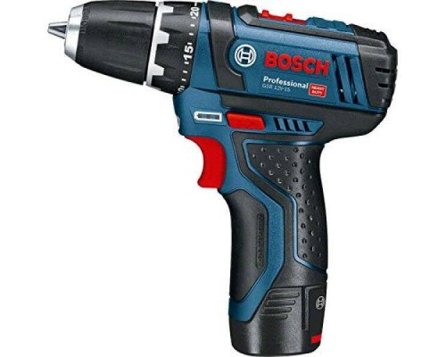 Шуруповерт акумуляторний + набір біт Bosch Professional GSR 12V-15 (12 В, 2х2 А*год, 30 Н*м) (060186810G)