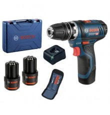 Шуруповерт акумуляторний + набір біт Bosch Professional GSR 12V-15 (12 В, 2х2 А*год, 30 Н*м) (060186810G)