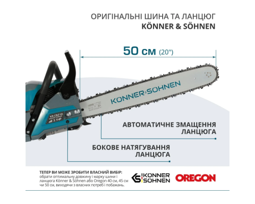 Бензопила Konner&Sohnen KS CS31G-20 (3.1 к.с., 500 мм)