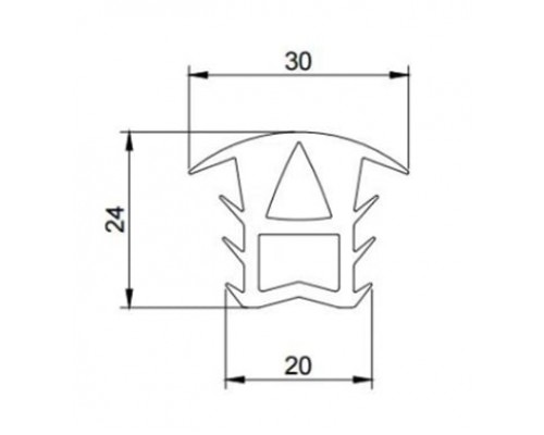 Ущільнювач для сонячних панелей (30*24*20 мм), EPDM 