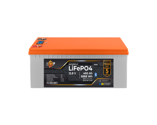 Акумулятор LP LiFePO4 12,8V - 460 Ah (5888Wh) (BMS 200A/200А) пластик LCD Smart BT 