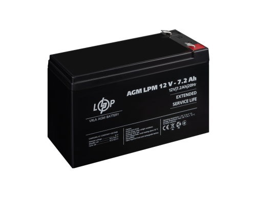 Акумулятор AGM LPM 12V - 7.2 Ah 