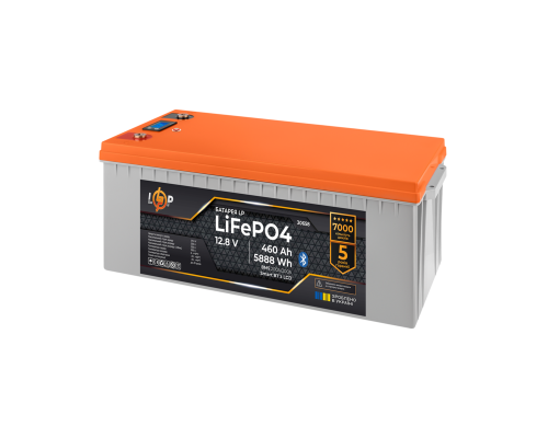 Акумулятор LP LiFePO4 12,8V - 460 Ah (5888Wh) (BMS 200A/200А) пластик LCD Smart BT 