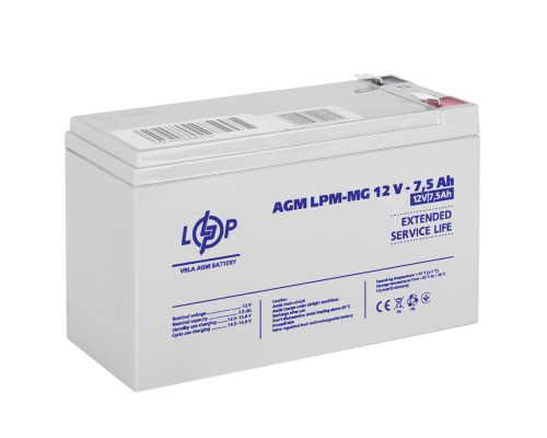 Акумулятор мультигелевий LPM-MG 12V - 7.5 Ah 