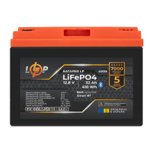 Акумулятор LP LiFePO4 12,8V - 32 Ah (410Wh) (BMS 40А/32A) пластик Smart BT