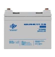Акумулятор мультигелевий LPM-MG 12V - 33 Ah + праворуч