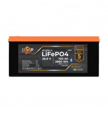 Акумулятор LP LiFePO4 28,8V (9S) - 100 Ah (2880Wh) (BMS 100A/50А) пластик Smart BT