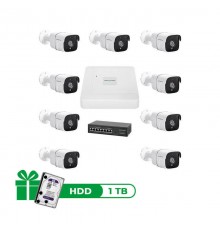 Комплект відеоспостереження на 9 камер GV-IP-K-W78/09 5MP