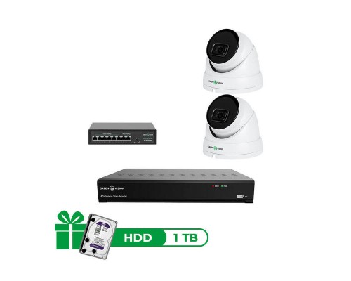 Комплект відеоспостереження на 2 IP камери 5MP для вулиці/будинку GreenVision GV-IP-K-W79/02 (Ultra AI)