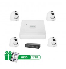 Комплект відеоспостереження на 4 камери GV-IP-K-W70/04 3MP
