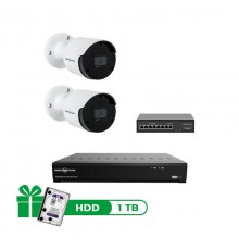Комплект відеоспостереження на 2 камери 5MP (Ultra AI) GV-IP-K-W80/02