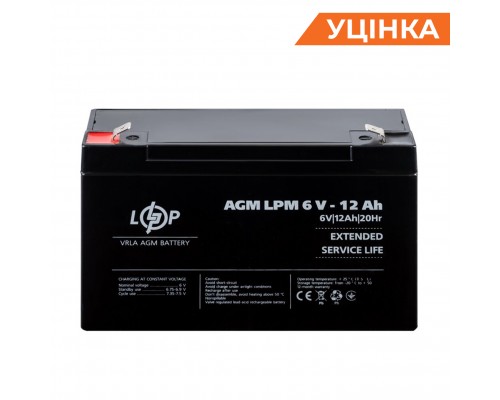 Розпродаж (4159) Акумулятор AGM LPM 6V - 12 Ah (11-2023) 