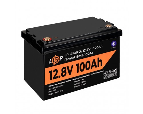 Акумулятор LP LiFePO4 12V (12,8V) - 100 Ah (1280Wh) (Smart BMS 100А) з BT пластик