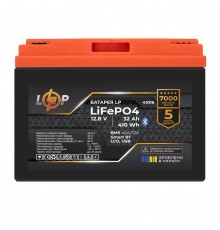 Акумулятор LP LiFePO4 12,8V - 32 Ah (410Wh) (BMS 40А/32A) пластик LCD USB Smart BT