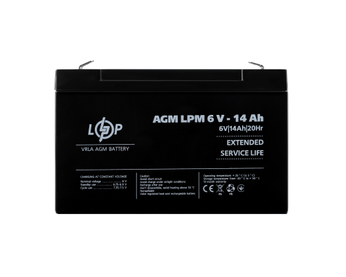 Розпродаж (4160) Акумулятор AGM LPM 6V - 14 Ah 09/23 