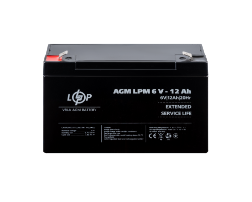 Розпродаж (4159) Акумулятор AGM LPM 6V - 12 Ah (02-2024) 