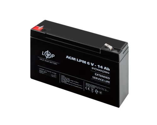 Розпродаж (4160) Акумулятор AGM LPM 6V - 14 Ah 09/23 
