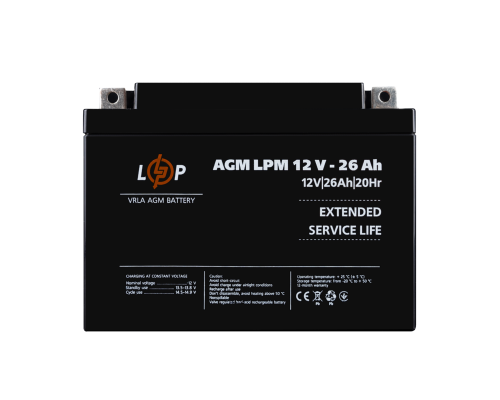 Акумулятор AGM LPM 12V - 26 Ah 