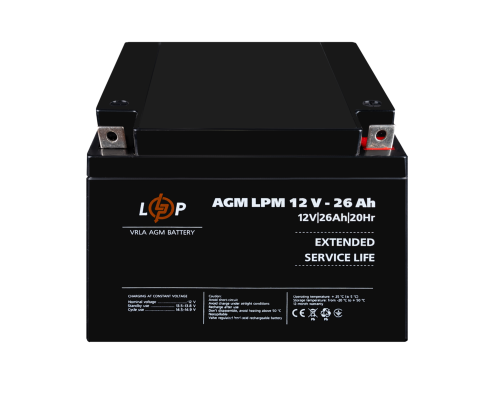Акумулятор AGM LPM 12V - 26 Ah 