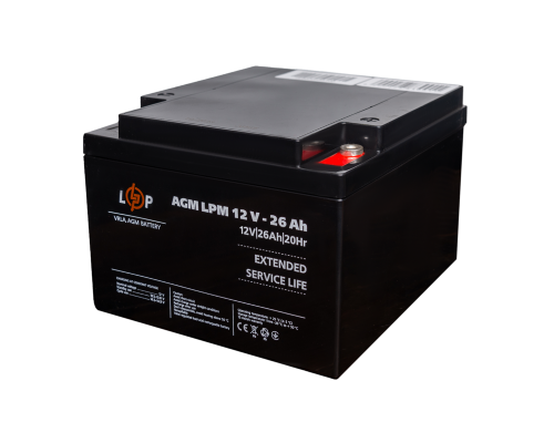 Акумулятор AGM LPM 12V - 26 Ah під болт М5 