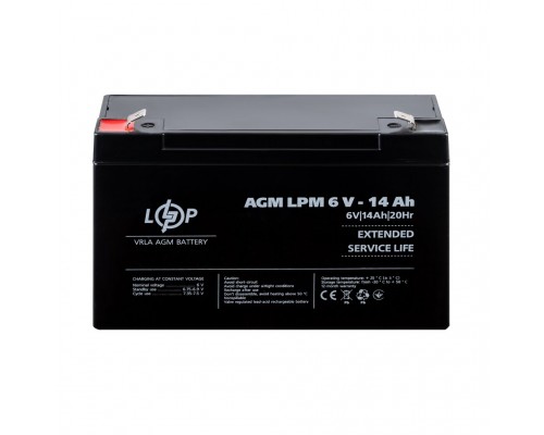 Акумулятор AGM LPM 6V - 14 Ah 