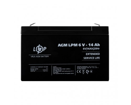 Акумулятор AGM LPM 6V - 14 Ah 