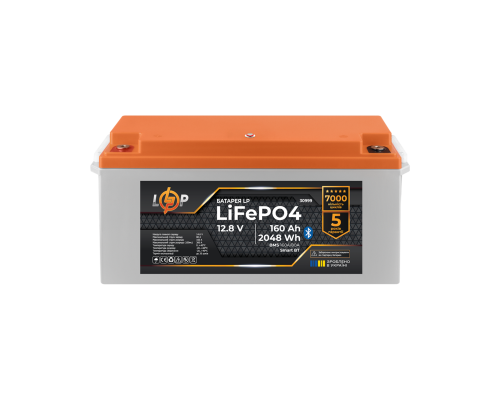 Акумулятор LP LiFePO4 12,8V - 160 Ah (2048Wh) (BMS 160A/80А) пластик Smart BT 