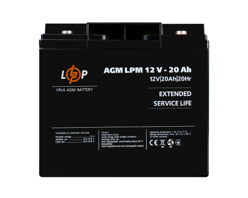 Акумулятор AGM LPM 12V-20 Ah під болт М5 