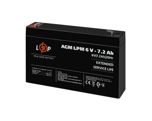 Розпродаж (3859) Акумулятор AGM LPM 6V - 7.2 Ah (052024)