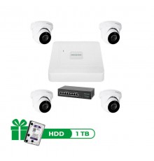 Комплект відеоспостереження на 4 камери GV-IP-K-W74/04 5MP