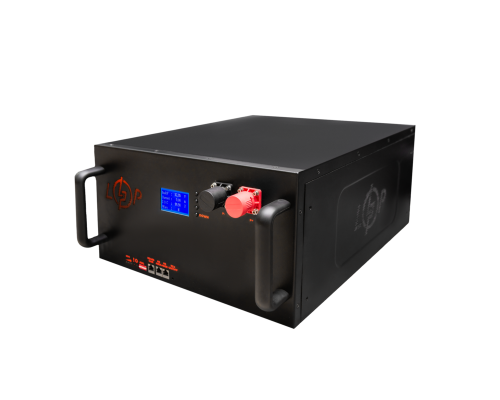 Акумулятор LP LiFePO4 51,2V - 100 Ah (5120Wh) (BMS 200A/100А) з LCD метал Smart RM RS485/CAN 
