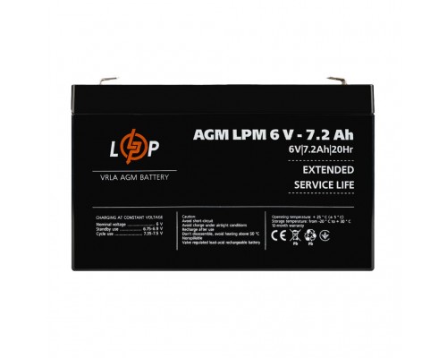 Акумулятор AGM LPM 6V - 7.2 Ah 