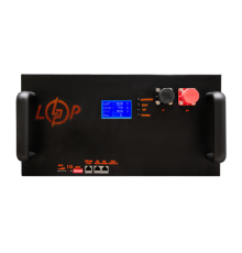 Акумулятор LP LiFePO4 51,2V - 100 Ah (5120Wh) (BMS 200A/100А) з LCD метал Smart RM RS485/CAN