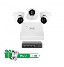Комплект відеоспостереження на 3 камери GV-IP-K-W81/03 5MP