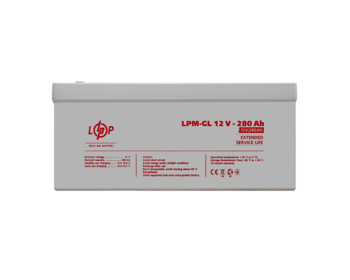 Акумулятор гелевий LPM-GL 12V - 280 Ah 