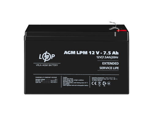 Акумулятор AGM LPM 12V - 7.5 Ah 