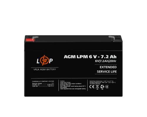 Розпродаж (3859) Акумулятор AGM LPM 6V - 7,2 Ah 09/2023 