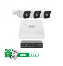 Комплект відеоспостереження на 3 камери GV-IP-K-W86/03 5MP