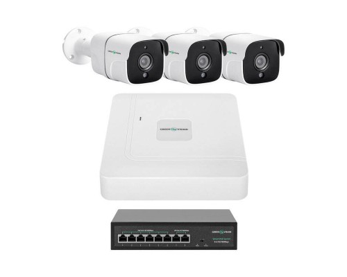 Комплект відеоспостереження на 3 камери GV-IP-K-W86/03 5MP 