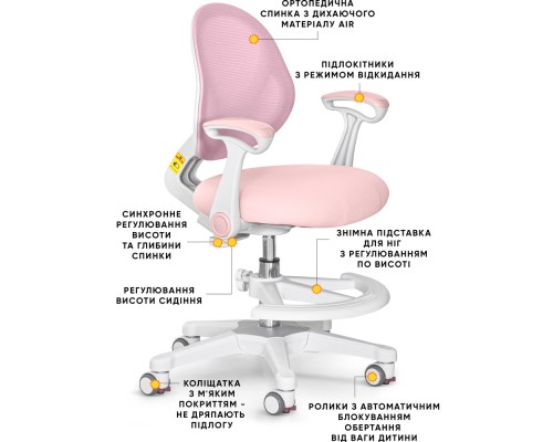 Дитяче крісло Evo-kids Mio Air Pink (арт.Y-307 KP) 