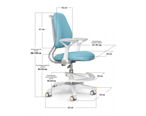 Дитяче крісло Evo-Kids Mio Ergo Blue (арт.Y-507 KBL) 