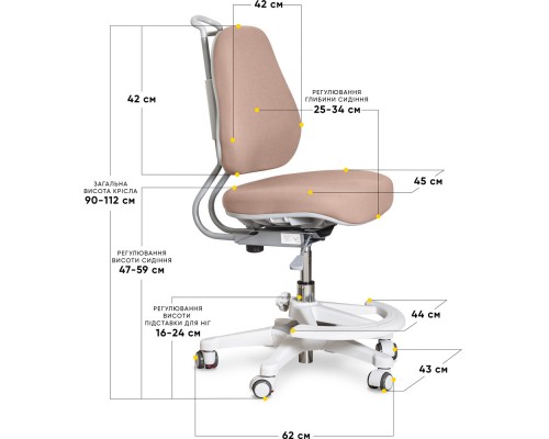 Дитяче крісло Evo-Kids Mio Ergo Lite Brown (арт.Y-507 Lite BR) 