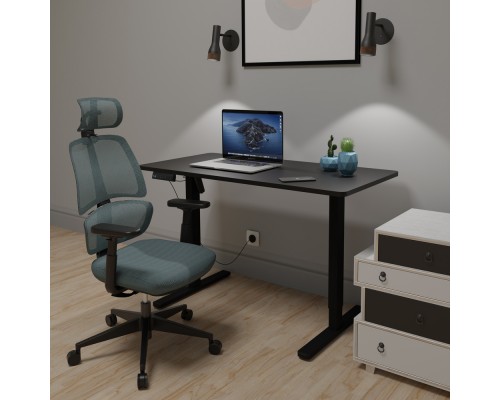 Крісло Mealux Leo Air Plus Grey / Blue (арт.Y-546 KBGL) 