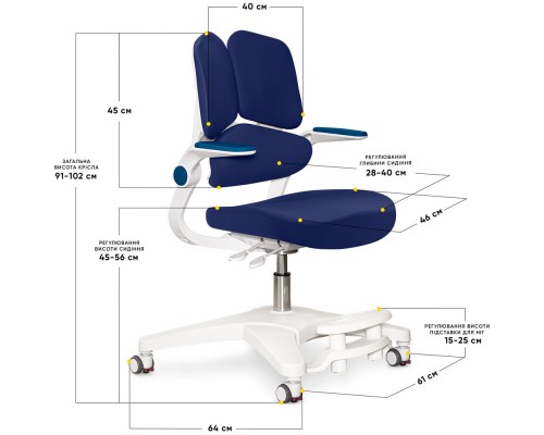 Дитяче крісло Mealux Trident Dark Blue (арт. Y-617 DB) 