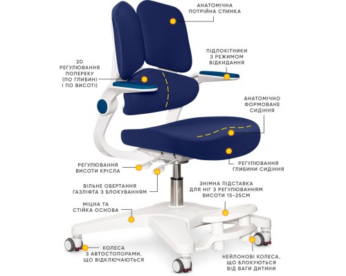Дитяче крісло Mealux Trident Dark Blue (арт. Y-617 DB) 